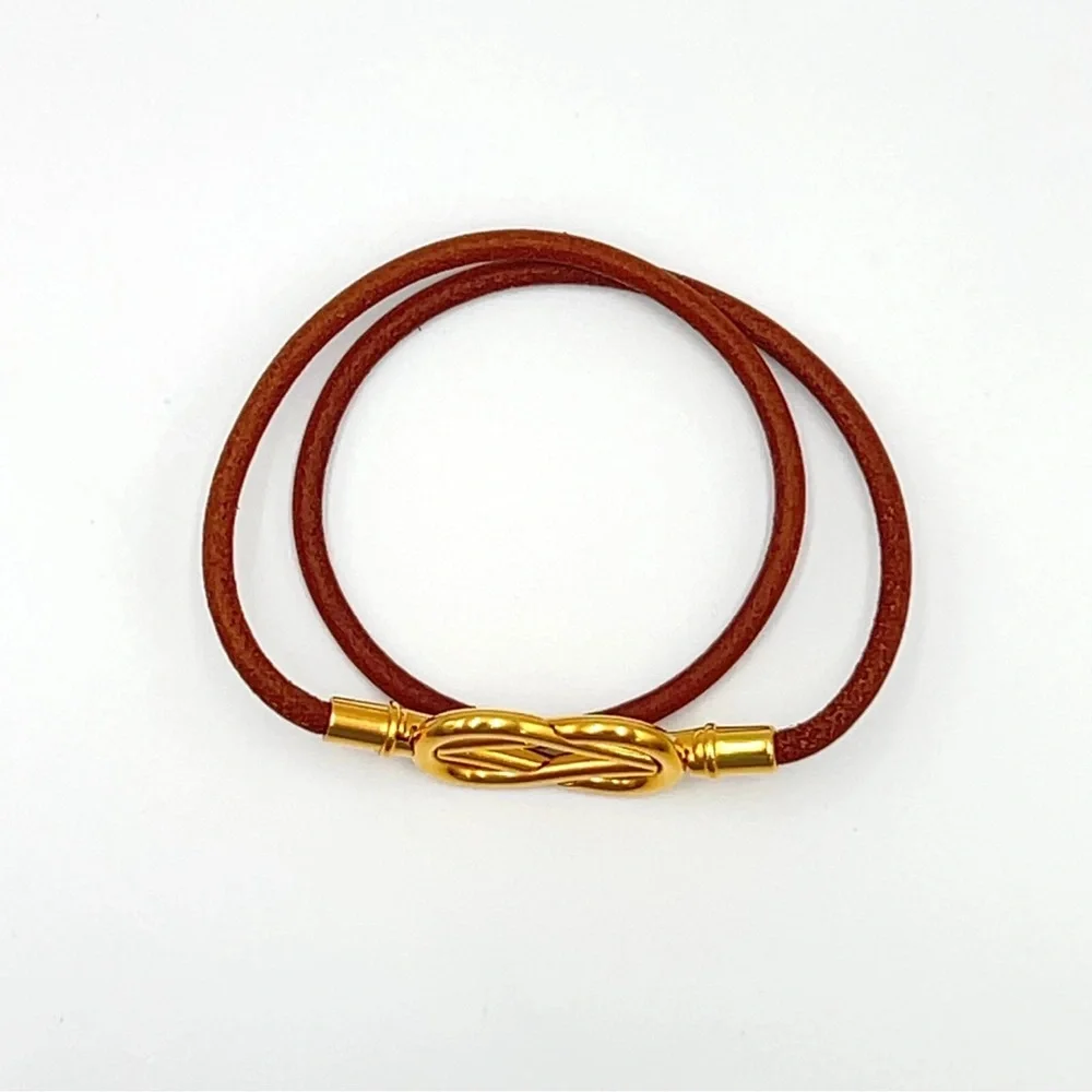 Hermes 2-row Atame Leather Bracelet - Picture 6 of 12